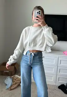 Tan ZARA Sweatshirt Cropped