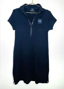 Saint James Navy Blue Polo Shirt Dress Short Sleeved Collared