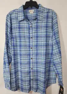 Dickies Women's Plaid Long Sleeve Flannel