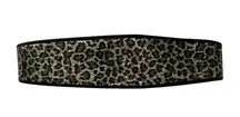Elastic Sequin Leopard Print Belt Cheetah Animal Women’s SM Button Close 3” Wide