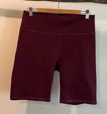 Fabletics Deep Purple Powerhold Inseam 7.5' Mid Rise Biker Shorts Size XL