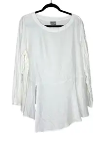 Niche Nilgun Derman Asymmetrical Lightweight Top Size‎ L White Flowy Shirt
