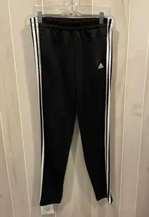 Adidas climalite three stripe side ankle zip tapered leg elastic waist pants