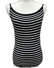 MAXMARA Max Mara Womens Size M Made In Italy Black & White Striped Tank Designer