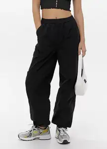 Urban Outfitters Black Balloon Parachute Cargo Pants Size XS
