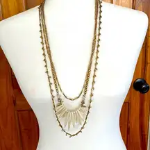 Stella & Dot 3 way Adjustable layering gold Necklace