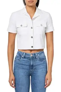 Theory Womens White Short Sleeve Seer Suit Crop Jacket 2