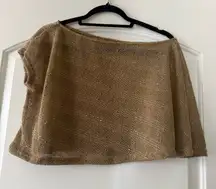 Gold Sparkle Cropped Poncho