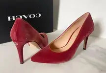 Coach  Women Skyler Pump /Skyler Velvet Cherry Size 9 #CE835