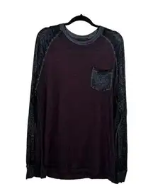 Retrofit long sleeve crew neck burnout style pocket shirt size XXL