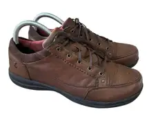 Abeo Cadis Brown Leather Comfort Walking Shoes Womens Size 9M Casual Sneakers