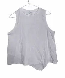 Lululemon Athletica White Sleeveless Tank Top Asymmetrical Hem Size 8