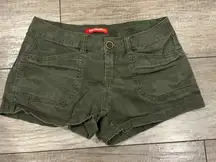 Y2K Unionbay Olive Green Snake Embossed Utility Shorts Size 7