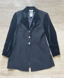 Rare Vintage 90's Portara  Made in W. Germany Women's Wool Velvet Blazer Size 8‎