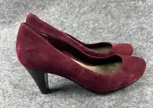 Giani Bernini cranberry Dress Pumps Womens Sz 8.5 Round Toe Career Office Formal