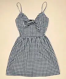 SLATE & WILLOW Gingham Fit and Flare Dress in Black/White
