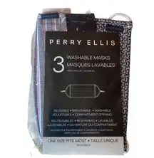 Perry Ellis 3 Washable Face Masks New in Package