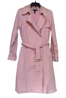 Lauren Ralph Lauren Light Pink Trench Coat Belted Cotton Blend Size Small