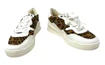 Coconuts by Matisse Size 8 Sneakers White Leopard Print‎ Lace Up Casual Shoes
