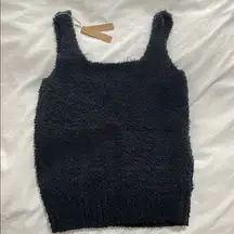 Black Skims Fuzzy Tank Top