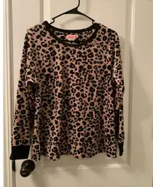 Kate Spade New York Women's Leopard Print Long Sleeve Pajama Top 1pc Size M