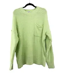 MUDPIE Rome Chenille Oversized Sweater in Lime One Size