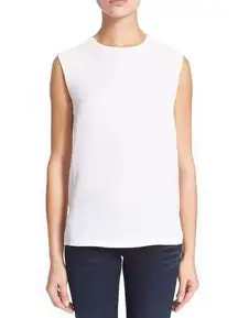 Theory Roliet Sleeveless Silk Top - Small - Ivory