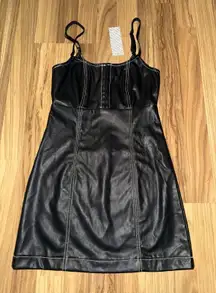 Urban Outfitters NEW Faux‎ Leather Minidress size XS Black