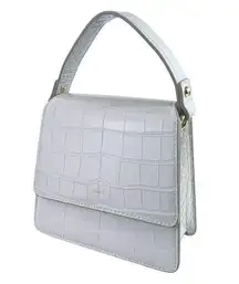 NEW JW Pei White Croc Vegan Leather Faux Crossbody Strap Top Handle Handbag OS