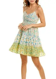 Ash & Eden 100% cotton sweetheart neckline spaghetti strap mini flare dress NEW