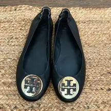 Tory Burch Minnie Travel Ballet Flats Black Size 7.5