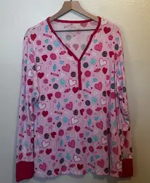 Little Sleepies Pink‎ Sweet Valentine Womens Pajama Top