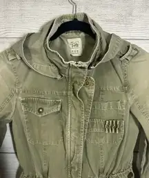 Zara Trafaluc Full‎ Zip Light jacket - Moss Green Size XS Pockets