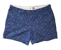 Old Navy Lightweight Relaxed Coral Shell Beach Print Casual Shorts Blue Size‎ 10