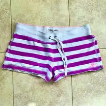 Aeropostale Purple/White Stripes Jersey Shorts. Women’s Size L