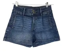 M Jeans Original Fit A-line Shortie Women Sz 4 High Rise Pleated Shorts Boho