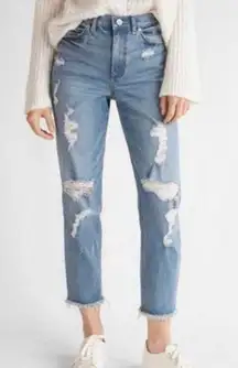 Girlfriend High Rise Ripped Jeans