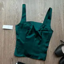 Abercrombie & Fitch Dark Green Satin Camisole