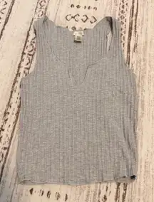 Grey V Cropped Tank
