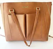 Steve Madden  Large Roomy Tote Bag Tan Zippered Sides Work Diaper Bag Travel