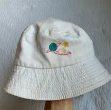 white planet bucket hat