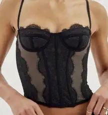 Out from Under Modern Love Corset Lace Small Washed Black