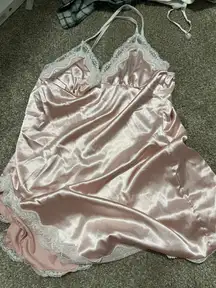 Silky nightgown with a slit