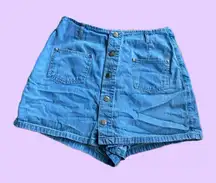 Vintage 90s light blue denim mini skort 🔥