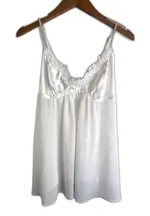 Intimo Donatella Lace Bodice Camisole Slip Lingerie Top Size Medium White