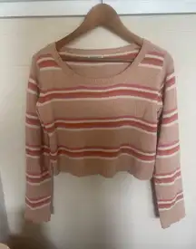 L*SPACE Sun Seeker Striped Chenille Crop Sweater Jumper Size Small? Slouchy Boxy