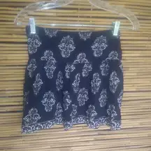 Hollister S Navy White Indian Cotton Mini Skirt