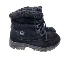 Sorel Waterfall Low Lace Black Waterproof Winter Boots Lace Up Black Size 8.5