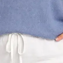 Zenana Womens Plus V Neck Sweater Size 2x Loose Knit Blue Short Sleeve Beach NWT