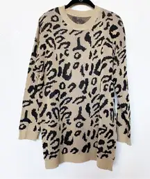 PRETTYGARDEN Amazon Crewneck Long Length Leopard Cheetah Print Sweater Small